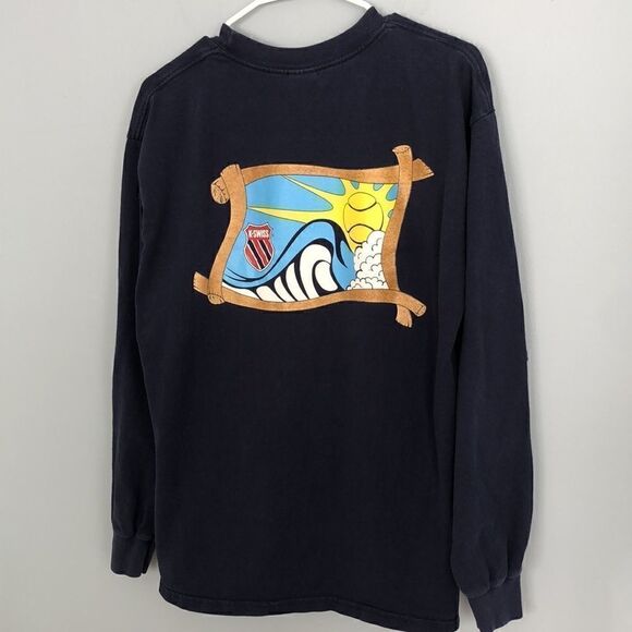 K Swiss Women’s L “National Tennis Team” Long sleeve navy heavy cotton T-shirt - Picture 6 of 7